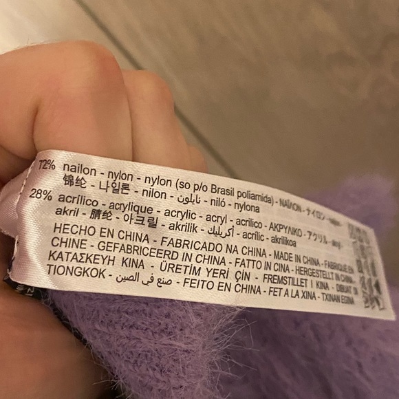 NWT Zara Fuzzy High Waisted Shorts in Lilac - Picture 8 of 8